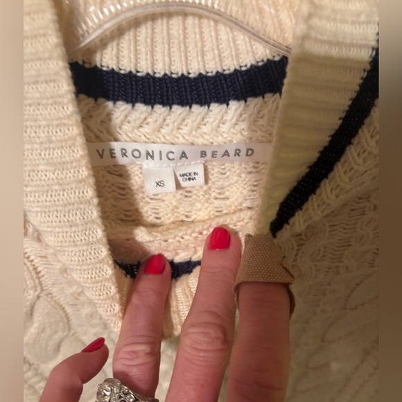 Veronica Beard cable knit mixed media sweater - Picture 11 of 14